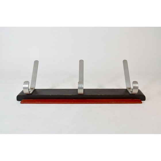 Image 1 of Vintage modernist art deco coat rack in lacquered wood