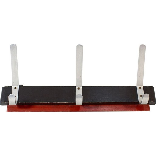 Vintage modernist art deco coat rack in lacquered wood