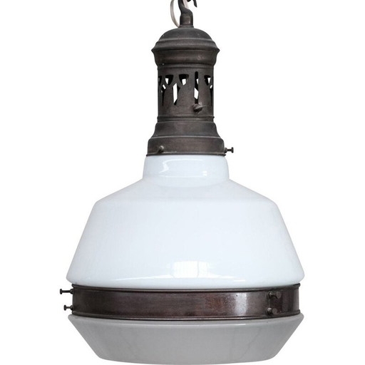 Vintage two-tone pendant lamp, France 1930