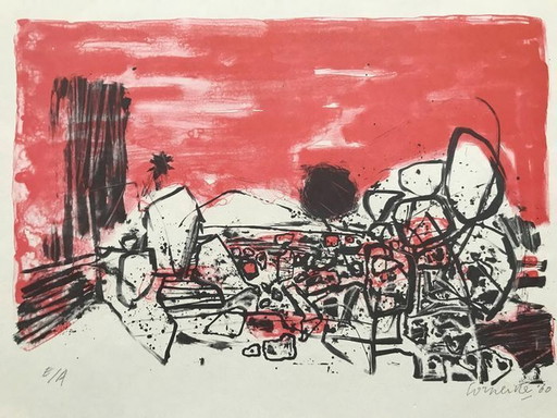 Guillaume Corneille (1922-2010) Rare Dans le Désert 1960 Cobra silkscreen print