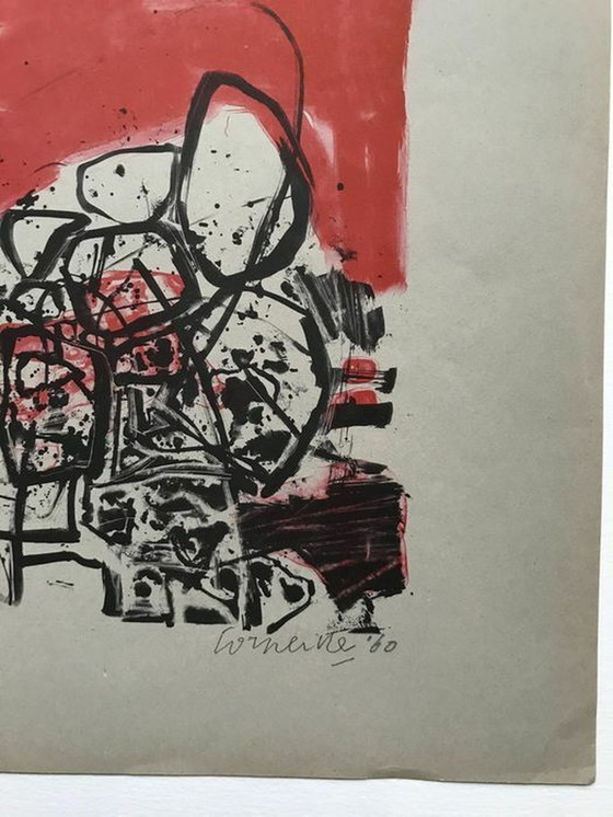 Image 1 of Guillaume Corneille (1922-2010) Rare Dans le Désert 1960 Cobra silkscreen print