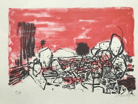 Image 1 of Guillaume Corneille (1922-2010) Rare Dans le Désert 1960 Cobra silkscreen print