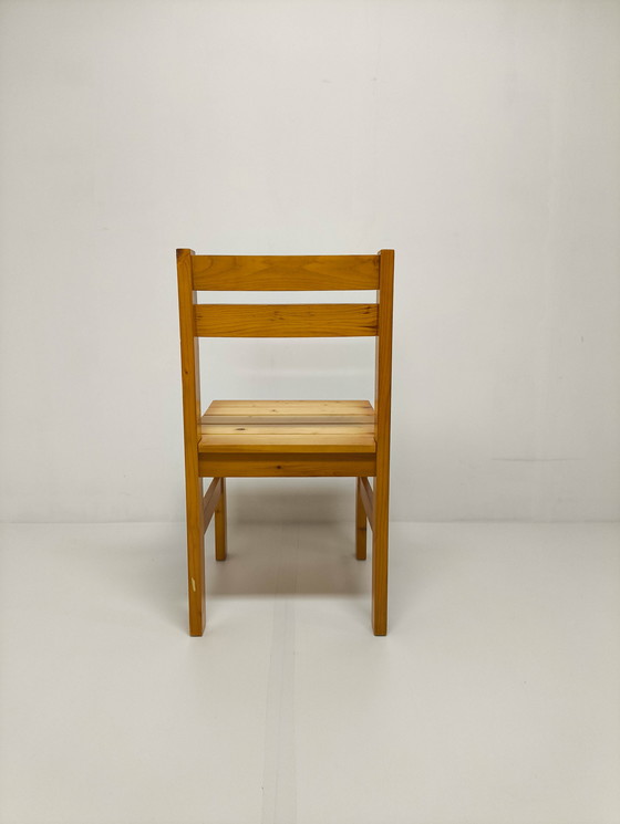 Image 1 of 4x Chaises de salle à manger vintage en pin massif