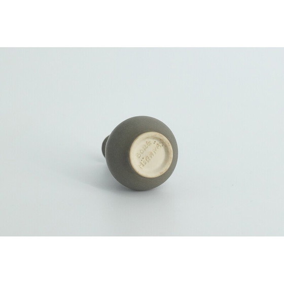Image 1 of Set of 4 vintage brown stoneware collectible vases by Gunnar Borg for Höganäs Ceramics, Sweden 1960