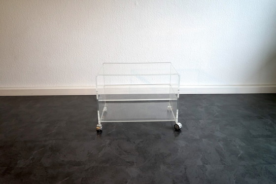 Image 1 of Architecte allemand Chariot de bar En verre acrylique, 1970Er