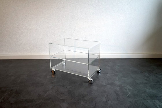 Image 1 of German architect bar trolley made of acrylic glass, 1970Er