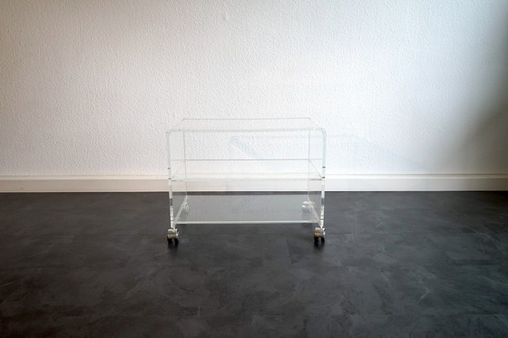 Image 1 of German architect bar trolley made of acrylic glass, 1970Er