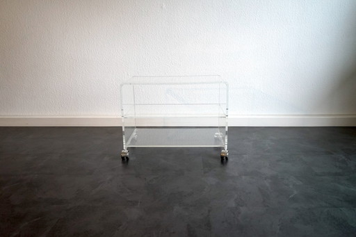 German architect bar trolley made of acrylic glass, 1970Er