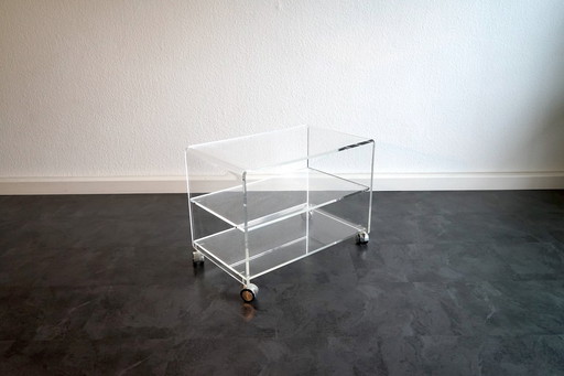 German architect bar trolley made of acrylic glass, 1970Er