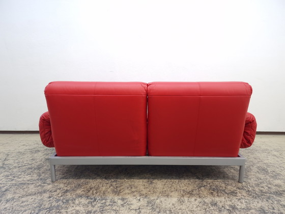 Image 1 of Rolf Benz Plura red designer sofa functional sofa leather sofa couch