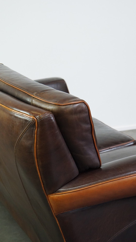 Image 1 of Beef Leather 2 Seater Design Sofa