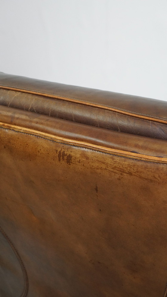 Image 1 of Beef Leather 2 Seater Design Sofa