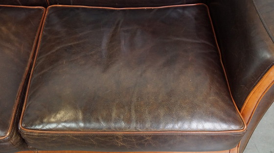 Image 1 of Beef Leather 2 Seater Design Sofa