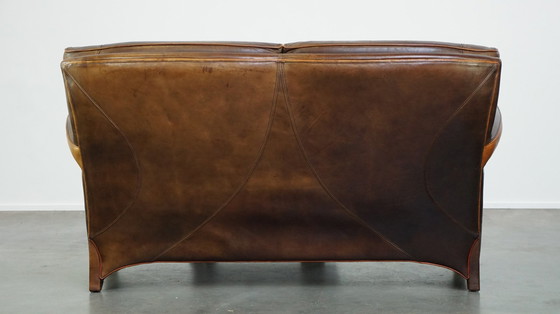 Image 1 of Beef Leather 2 Seater Design Sofa