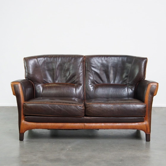 Image 1 of Beef Leather 2 Seater Design Sofa