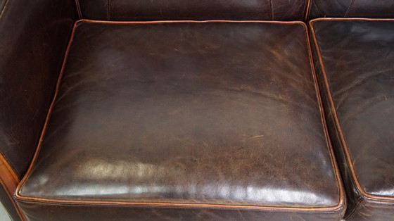 Image 1 of Beef Leather 2 Seater Design Sofa