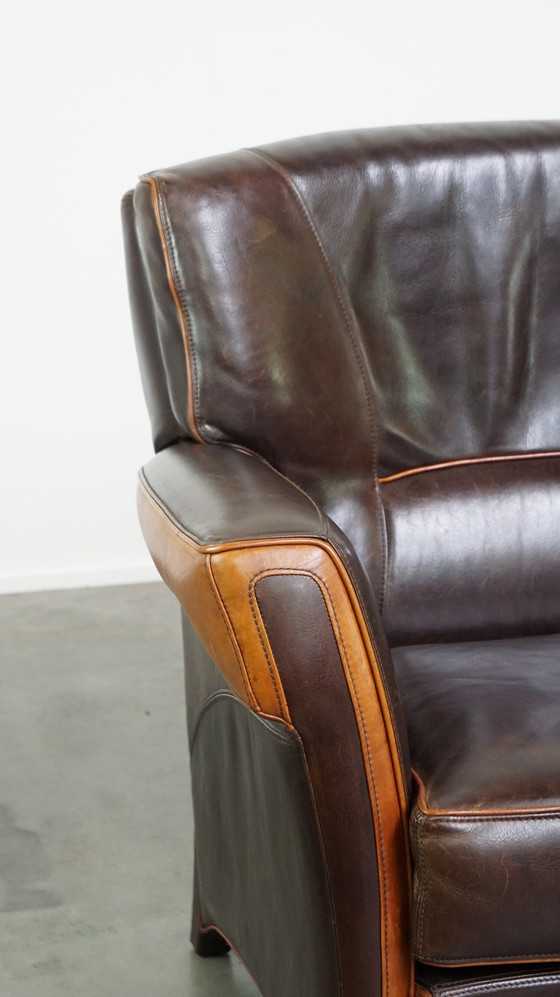 Image 1 of Beef Leather 2 Seater Design Sofa