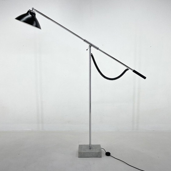 Image 1 of Vintage Italian adjustable chrome and marble floor lamp, 1960s