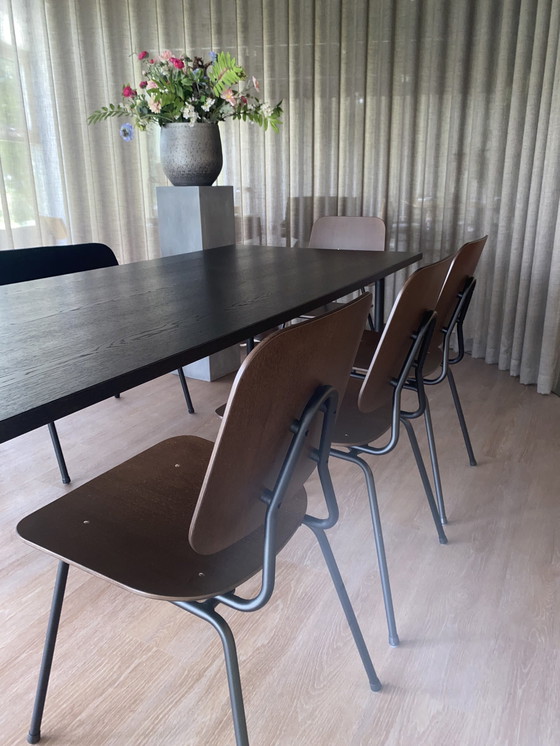 Image 1 of 4x Gijs Van Der Sluis dining chair No. 14 Oak