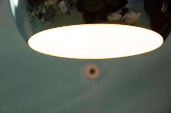 Image 1 of Lampe suspendue vintage chromée, lampe globe de l'ère spatiale