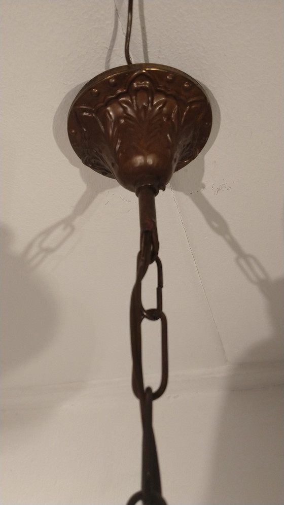 Image 1 of Lampada a sospensione vintage in vetro diamantato 