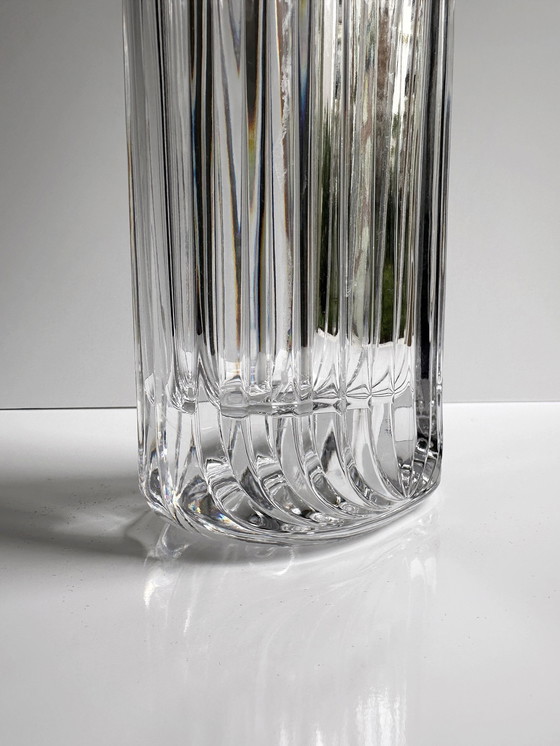 Image 1 of Villeroy & Boch Crystal Glass Vase Quadra Massive Heavy Lead Crystal Flower Vase 80 Diamond Prism Block Vase