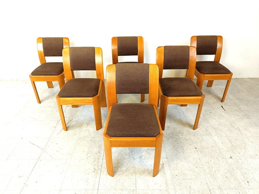 6x Vintage brutalist dining chairs