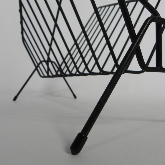 Image 1 of Metal magazine rack, newspaper rack, 1950s