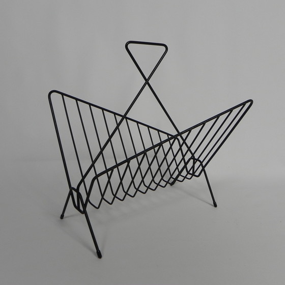 Image 1 of Metal magazine rack, newspaper rack, 1950s