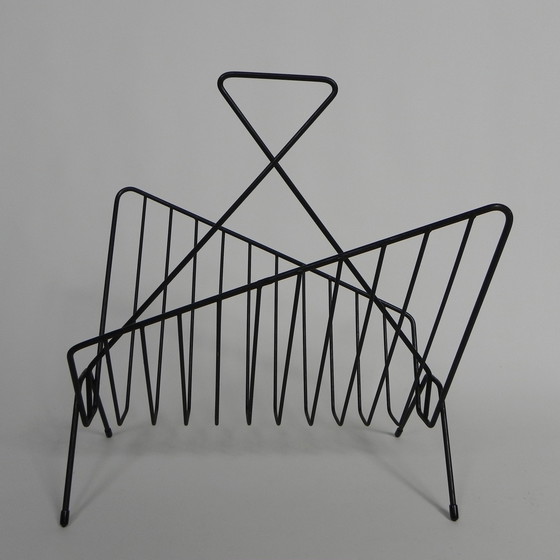 Image 1 of Metal magazine rack, newspaper rack, 1950s