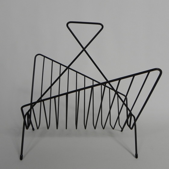 Image 1 of Metal magazine rack, newspaper rack, 1950s