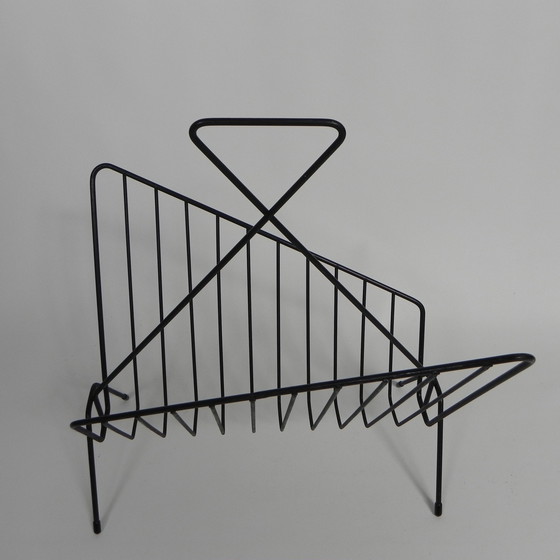 Image 1 of Metal magazine rack, newspaper rack, 1950s