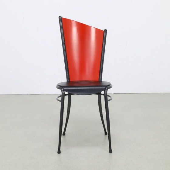 Image 1 of 4X Postmodern Dining Chair In Memphis Style, 1980S