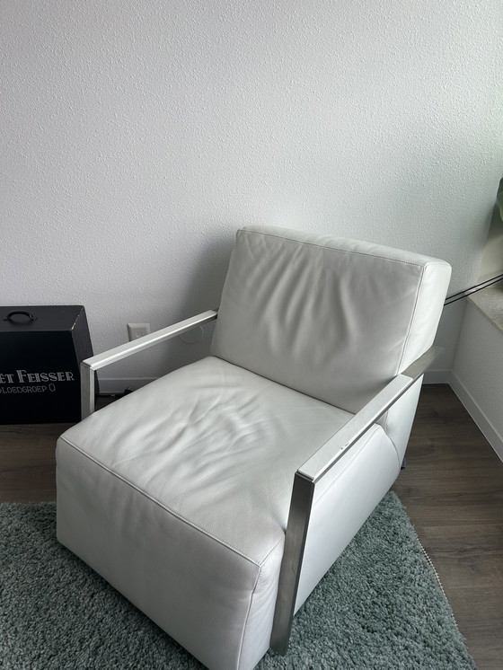 Image 1 of 2x Topform Chaise longue en cuir blanc