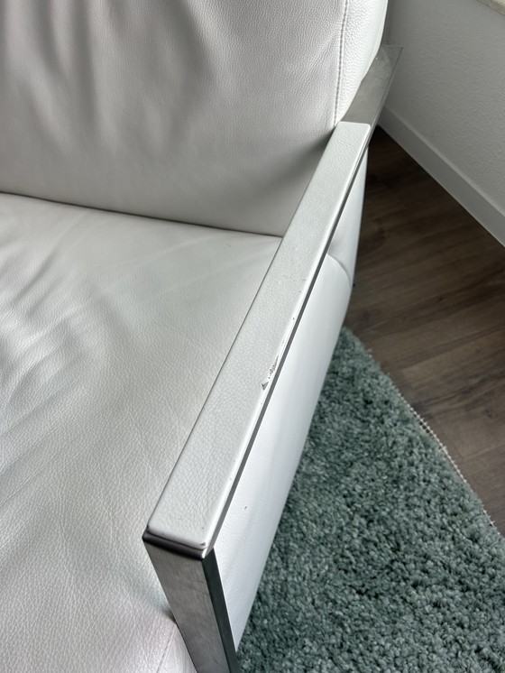 Image 1 of 2x Topform Chaise longue en cuir blanc