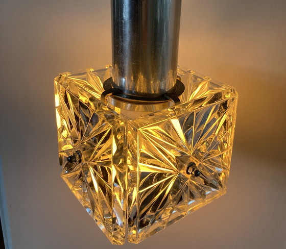 Image 1 of 2x Vintage glass and aluminum lights