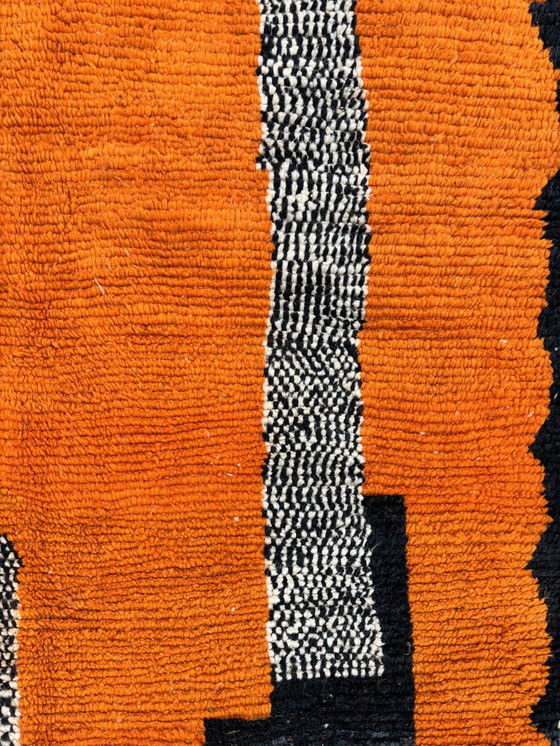 Image 1 of Modern Orange Boho Moroccan Handmade Rug