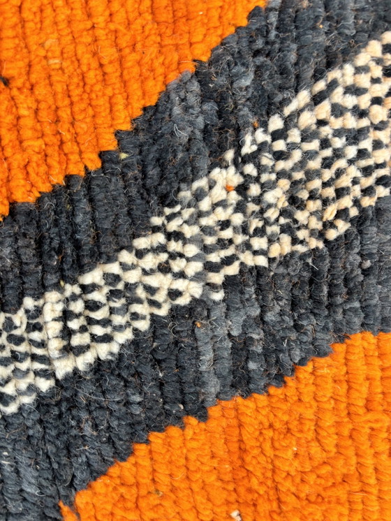 Image 1 of Modern Orange Boho Moroccan Handmade Rug