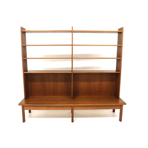 Image 1 of Vintage teak and brass dining table, Sweden 1950