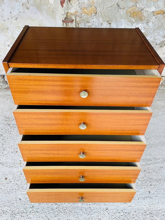 Image 1 of Tall Mid-Century Scandinavian Style ,5 Drawer , Chest Of Drawers , 1960S