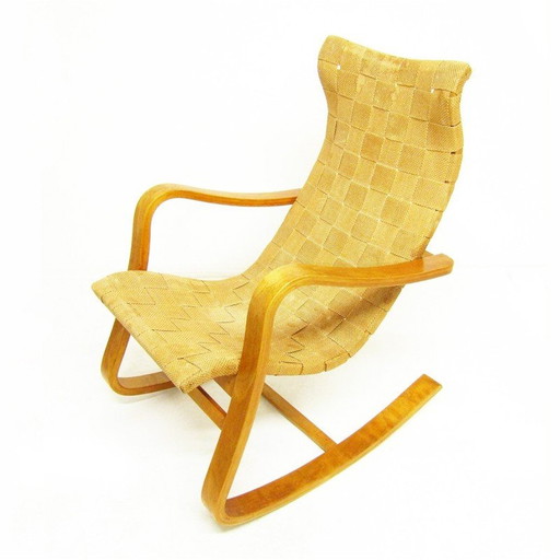 Sedia a dondolo svedese vintage di Gustaf A. Berg, anni &#39;40