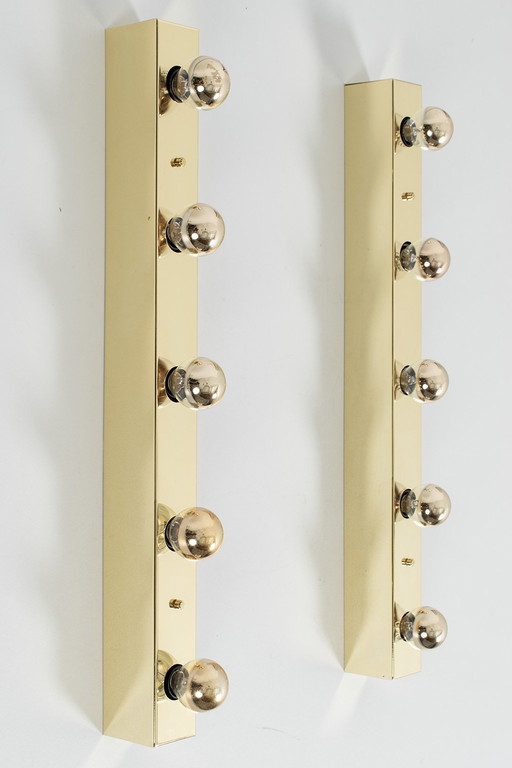 Set di 2 lampade a specchio in ottone