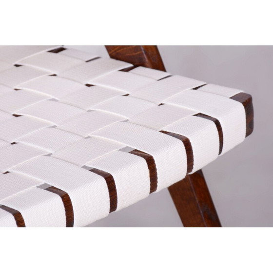 Image 1 of Vintage Art Deco armchair in oak and cotton by Jan Vaněk, Czechoslovakia 1940