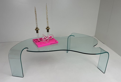 Glass coffee table by Hans von Klier for Fiam Italy