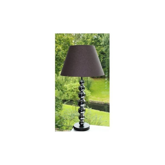 Image 1 of Pair of contemporary vintage lamps with chrome legs