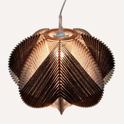 German Woven Wabi Sabi Pendant Lamp, 1970S