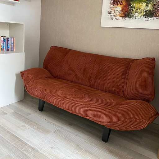 Leolux Tango Rib Fabric Copper Terra Cotta Red New 2 Seater