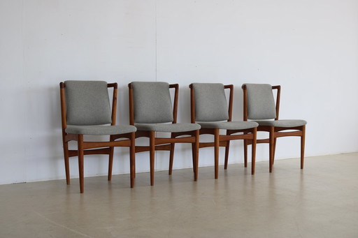 4x newly upholstered Danish dining room chairs