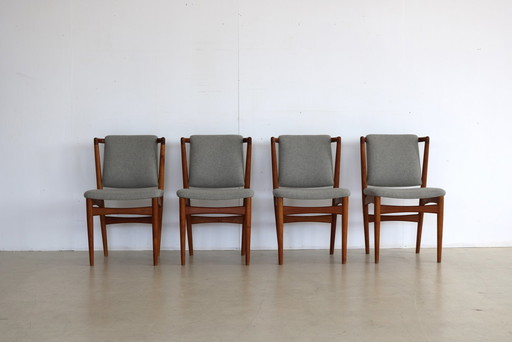 4x newly upholstered Danish dining room chairs