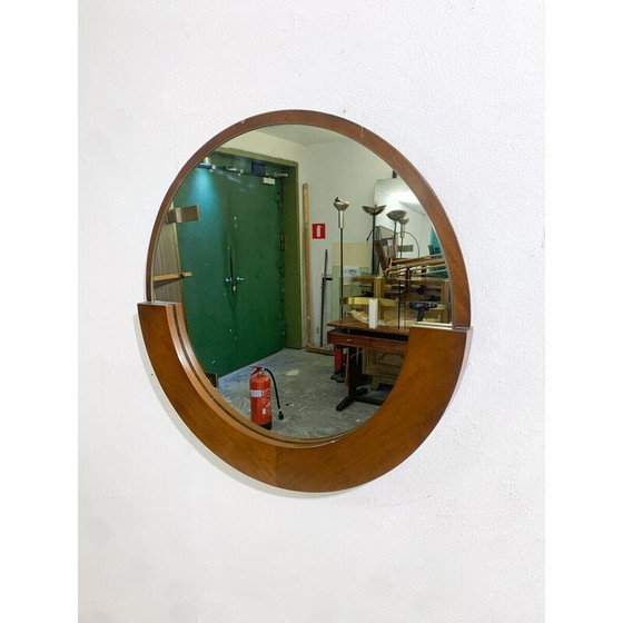 Image 1 of Specchio di metà secolo in legno e vetro, Italia